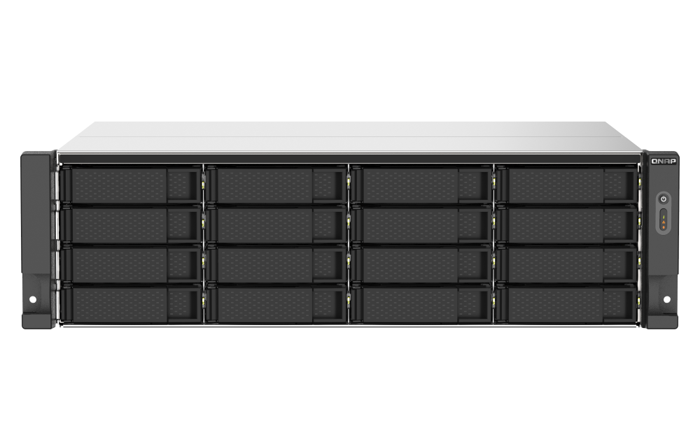 QNAP - TS-1673AU-RP-16G-US - QNAP 3U 16-Bay NAS/iSCSI IP-SAN. AMD Ryzen V1500B Quad-core 2.2GHz, 16GB RAM, 2x2.5GbE LAN, Redundant PSU, Optional 10GbE & M.2 NVMe via PCIe expansion