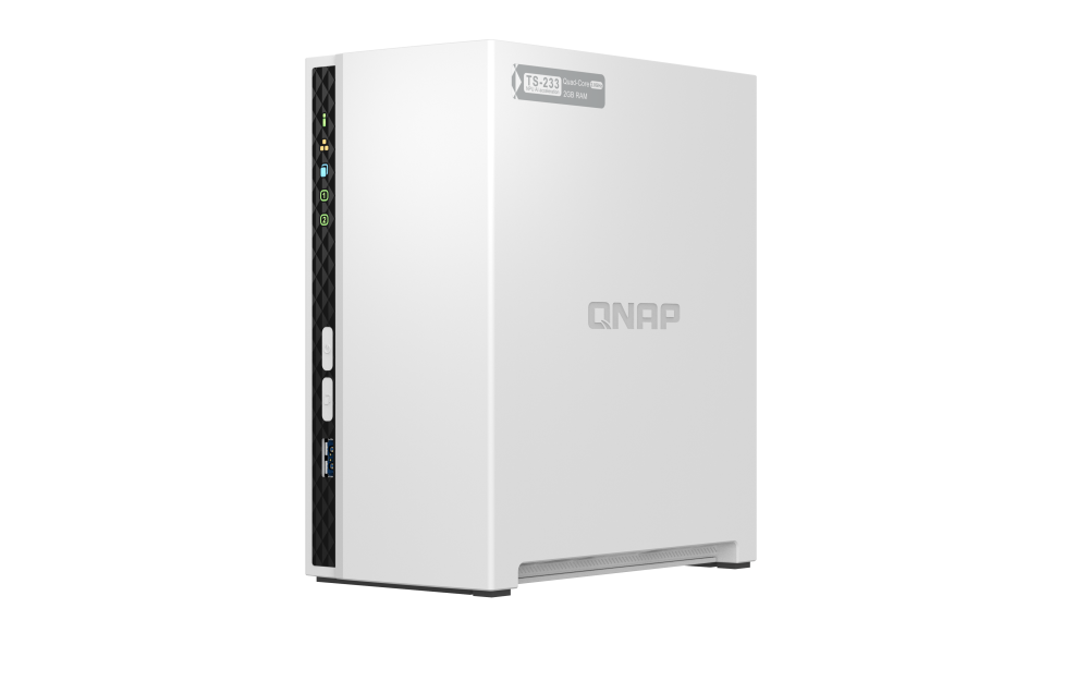 QNAP - TS-233-US - QNAP Tower NAS 2 bay ARM Cortex-A55 4C, 2 x SATA 6Gb/s 3.5