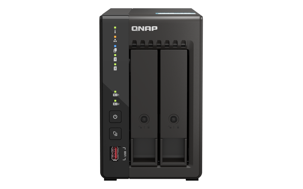 QNAP - TS-253E-8G-US - QNAP 2-Bay High-Performance desktop NAS with Intel Celeron 4-Core J6412, onboard 8GB RAM