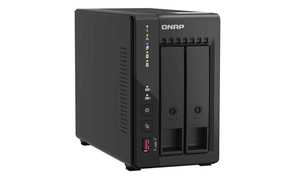 QNAP - TS-253E-8G-US - QNAP 2-Bay High-Performance desktop NAS with Intel Celeron 4-Core J6412, onboard 8GB RAM
