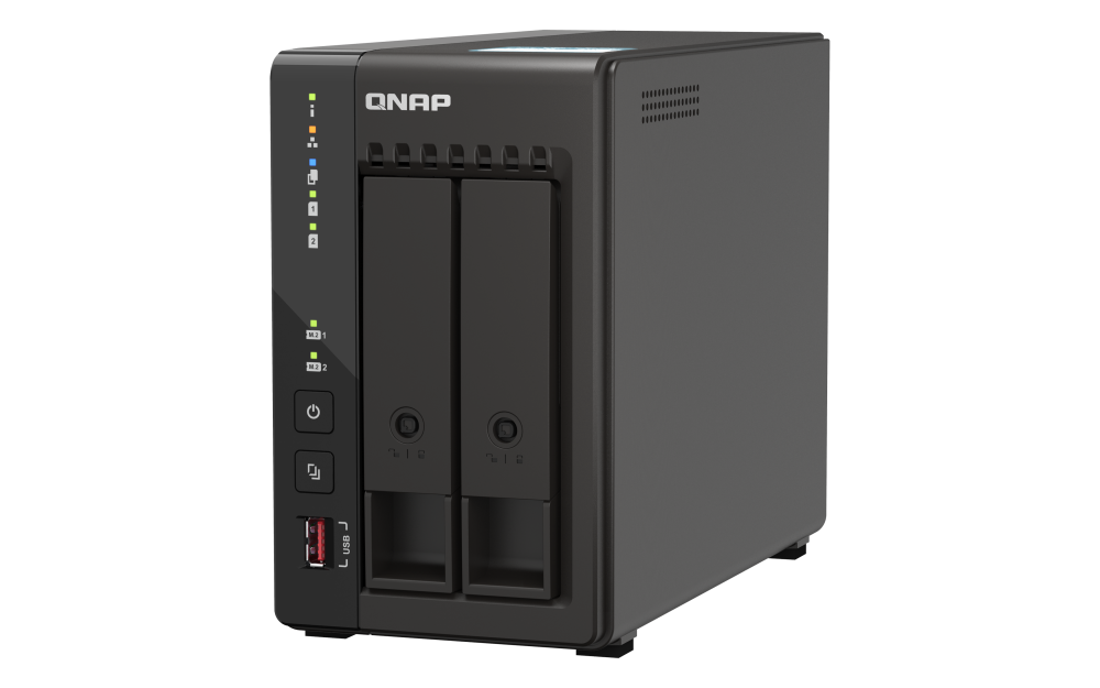 QNAP - TS-253E-8G-US - QNAP 2-Bay High-Performance desktop NAS with Intel Celeron 4-Core J6412, onboard 8GB RAM
