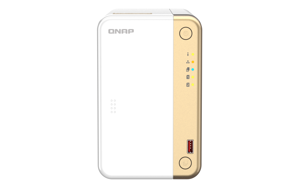 QNAP - TS-262-4G-US - QNAP 2-Bay desktop NAS, Intel Celeron N4505 dual-core processor, 4GB DDR4 SODIMM RAM