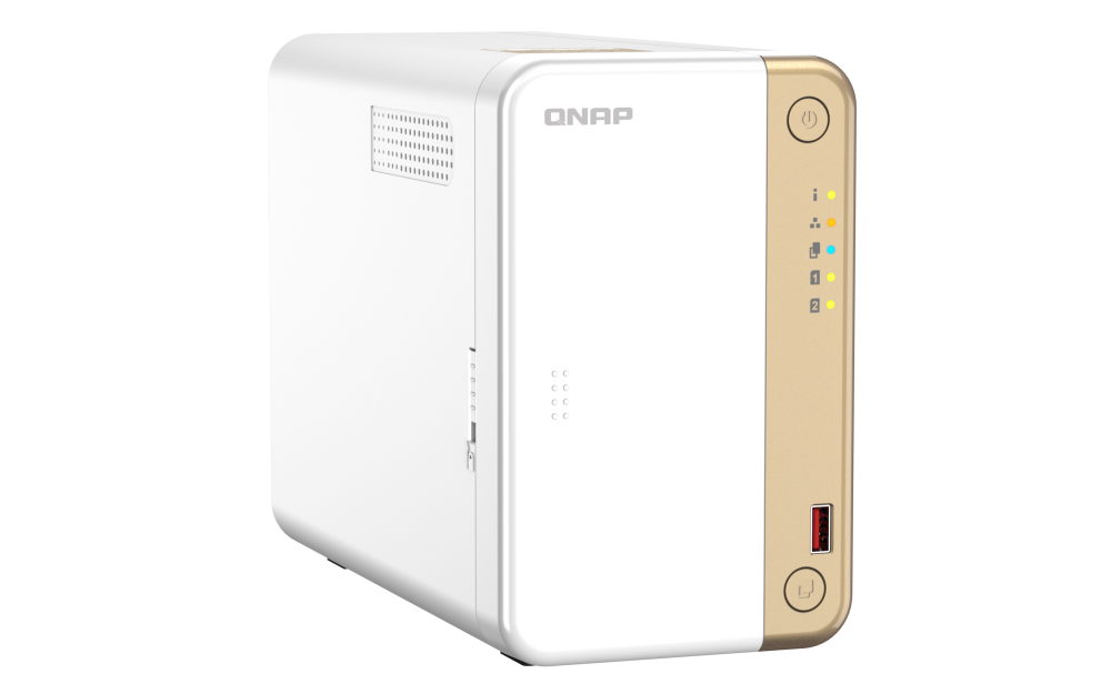 QNAP - TS-262-4G-US - QNAP 2-Bay desktop NAS, Intel Celeron N4505 dual-core processor, 4GB DDR4 SODIMM RAM