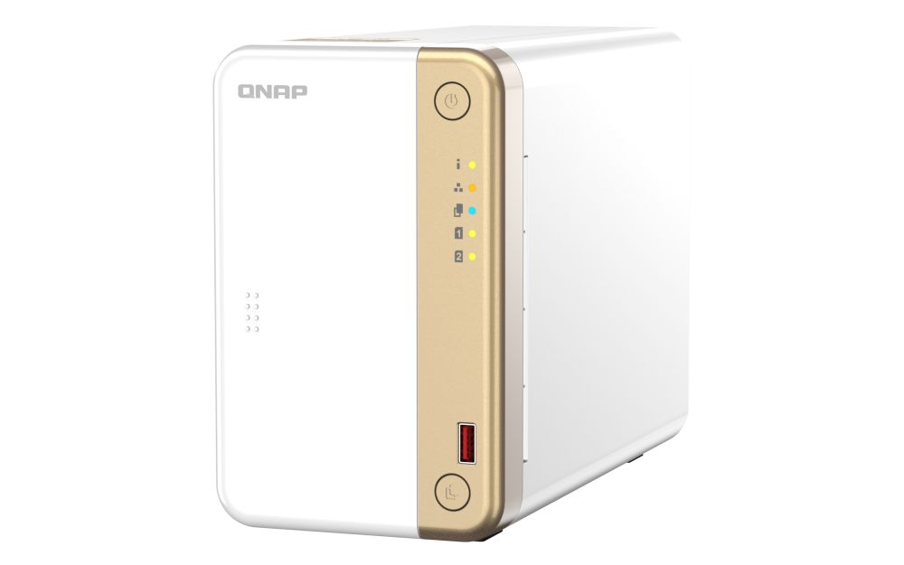 QNAP - TS-262-4G-US - QNAP 2-Bay desktop NAS, Intel Celeron N4505 dual-core processor, 4GB DDR4 SODIMM RAM