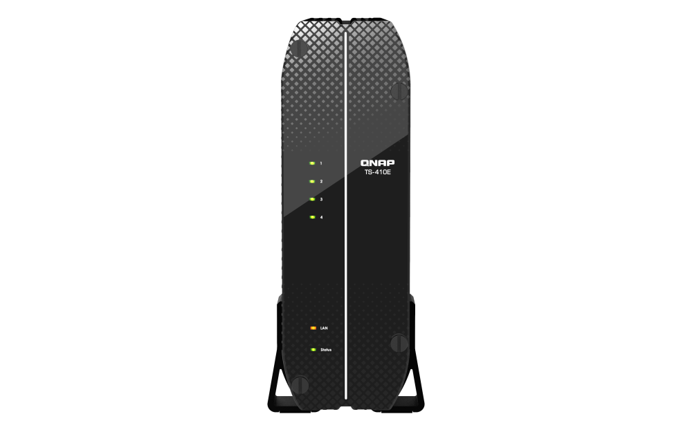 QNAP - TS-410E-8G-US - QNAP TS-410E 4-Bay fanless Desktop NAS. Intel Celeron J6412 quad-core with onboard 8GB RAM