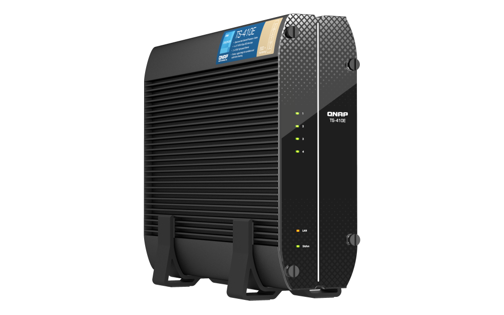 QNAP - TS-410E-8G-US - QNAP TS-410E 4-Bay fanless Desktop NAS. Intel Celeron J6412 quad-core with onboard 8GB RAM