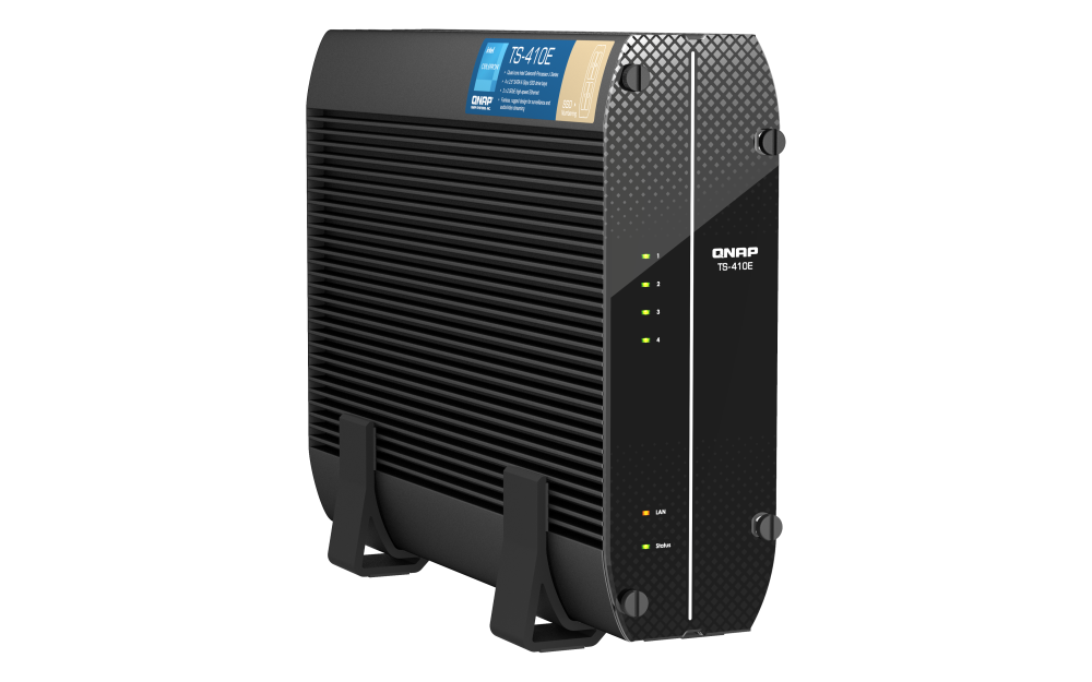 QNAP - TS-410E-8G-US - QNAP TS-410E 4-Bay fanless Desktop NAS. Intel Celeron J6412 quad-core with onboard 8GB RAM