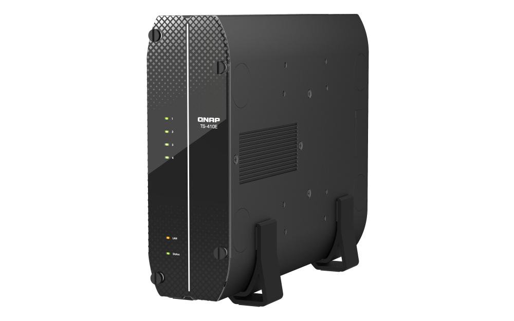 QNAP - TS-410E-8G-US - QNAP TS-410E 4-Bay fanless Desktop NAS. Intel Celeron J6412 quad-core with onboard 8GB RAM