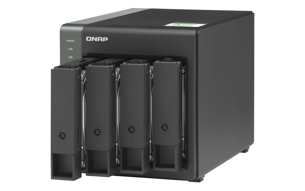 QNAP - TS-431KX-2G-US - QNAP TS-431KX ARM-based NAS with Hardware Encryption, Quad Core 1.7GHz, 2GB RAM, 1 x 10GbE(SFP+), 2 x 1GbE