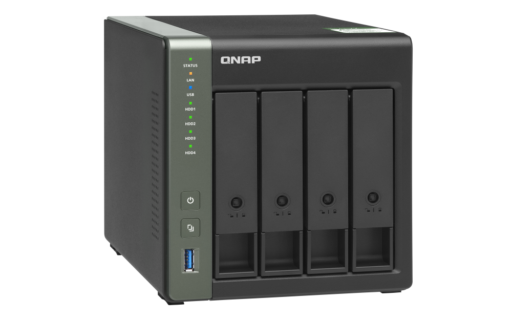 QNAP - TS-431KX-2G-US - QNAP TS-431KX ARM-based NAS with Hardware Encryption, Quad Core 1.7GHz, 2GB RAM, 1 x 10GbE(SFP+), 2 x 1GbE