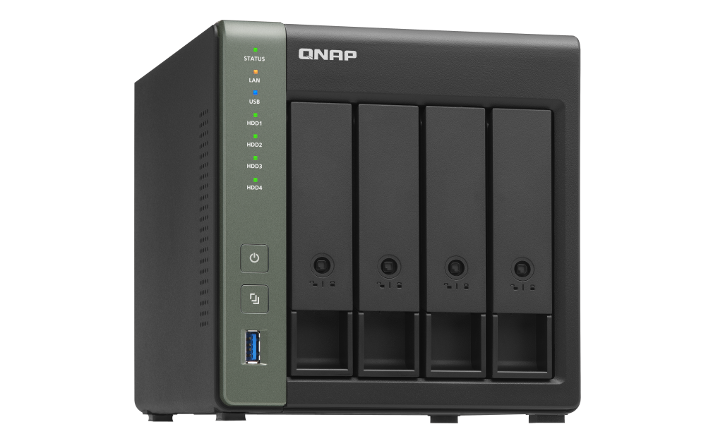 QNAP - TS-431X3-4G-US - QNAP TS-431X3 4-Bay ARM-based NAS with Hardware Encryption, Quad Core 1.7GHz, 4GB RAM, 10GbE(SFP+) ,2.5GbE and 1GbE LAN