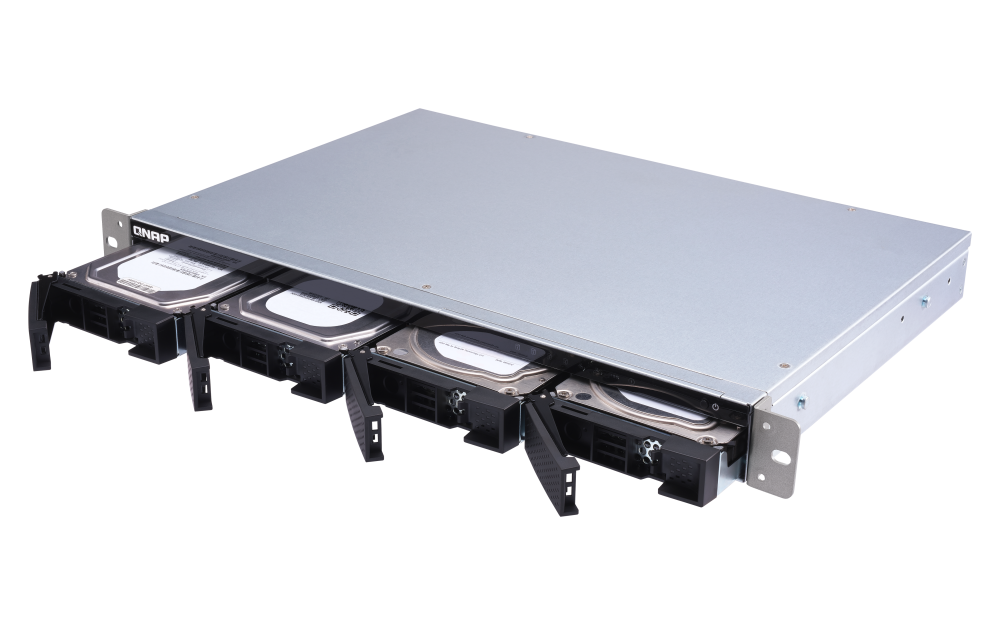 QNAP - TS-431XeU-2G-US - QNAP 4-bay 1U Short-Depth Rackmount NAS with Built-in 10GbE Network