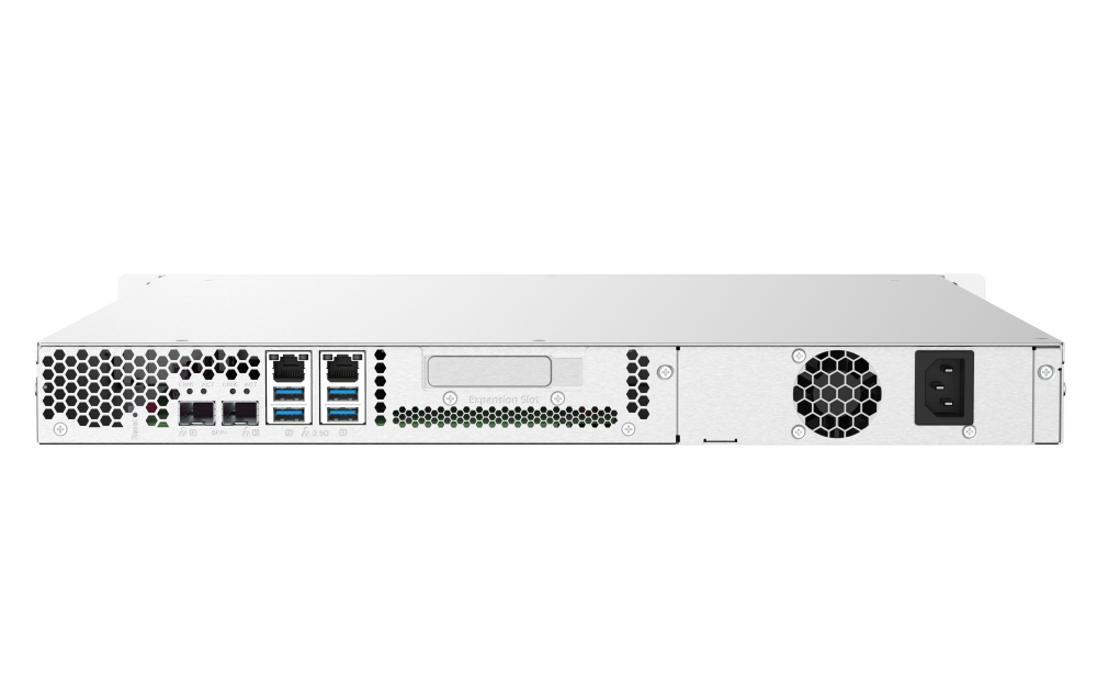 QNAP - TS-432PXU-2G-US - QNAP 1U 4-Bay ARM-based 2.5G &10G NAS, Quad Core 1.7GHz, 2GB DDR3 RAM, 2 x 10GbE SFP+, 2 x GbE, Single Power Supply (not upgradeable)