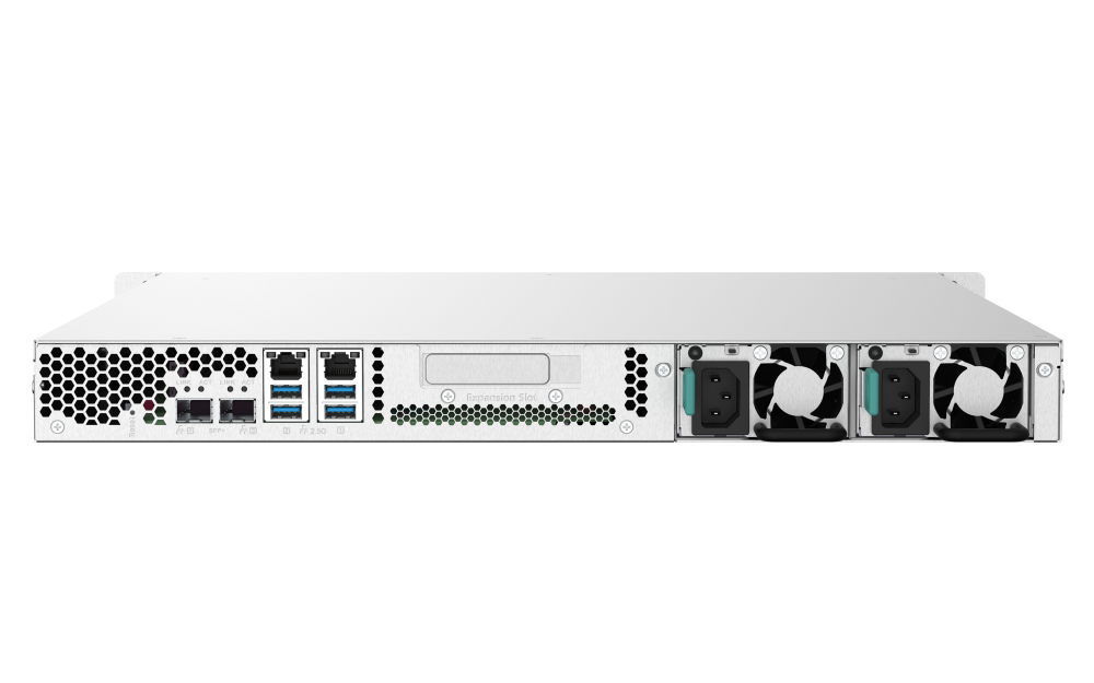 QNAP - TS-432PXU-RP-2G-US - QNAP 1U 4-Bay ARM-based 2.5G &10G NAS, Quad Core 1.7GHz, 2GB DDR3 RAM, 2 x 10GbE SFP+, 2 x GbE, Redundant Power Supply