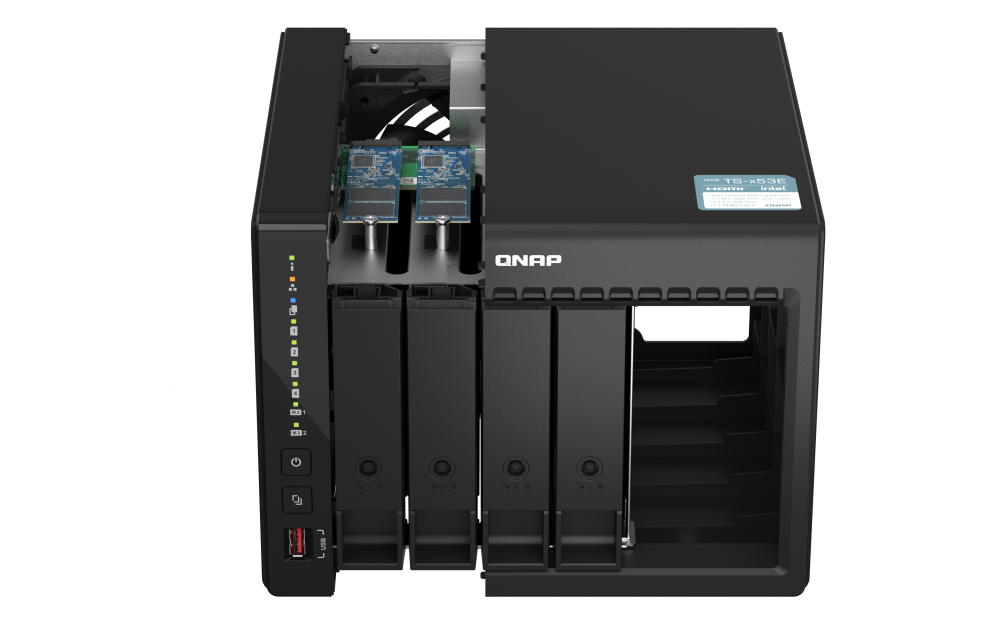 QNAP - TS-453E-8G-US - QNAP 4-Bay High-Performance desktop NAS with Intel Celeron 4-Core J6412, onboard 8GB RAM