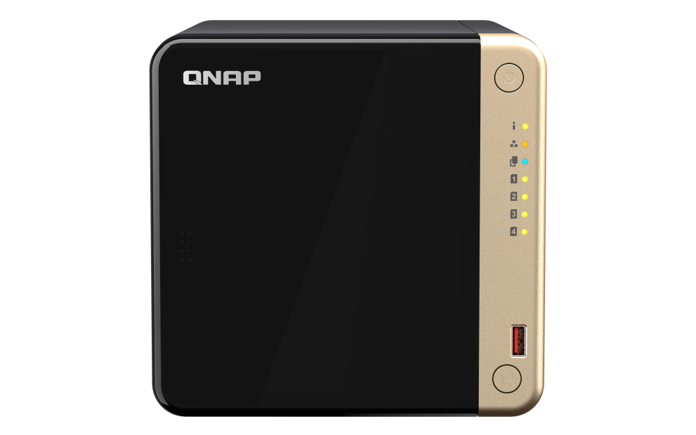 QNAP - TS-464-8G-US - QNAP TS-464 4-Bay High-Performance Desktop NAS. Intel 4C/4T Processor, burst up to 2.9GHz with 8GB DDR4 RAM