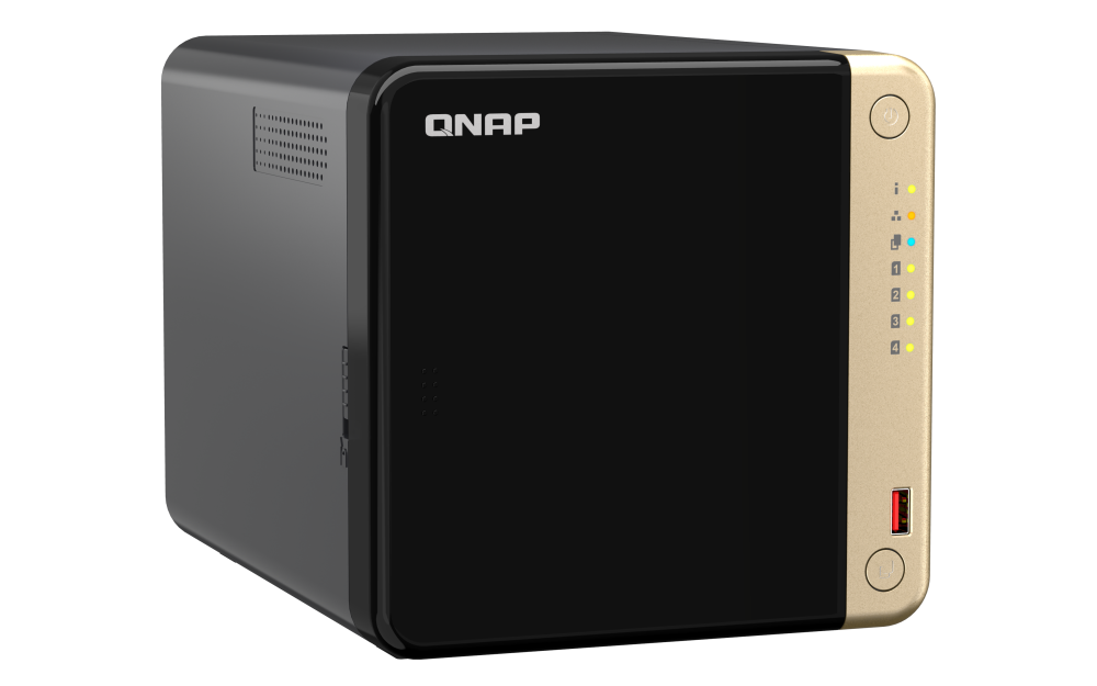 QNAP - TS-464-8G-US - QNAP TS-464 4-Bay High-Performance Desktop NAS. Intel 4C/4T Processor, burst up to 2.9GHz with 8GB DDR4 RAM