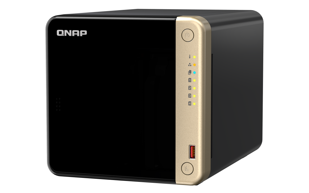 QNAP - TS-464-8G-US - QNAP TS-464 4-Bay High-Performance Desktop NAS. Intel 4C/4T Processor, burst up to 2.9GHz with 8GB DDR4 RAM