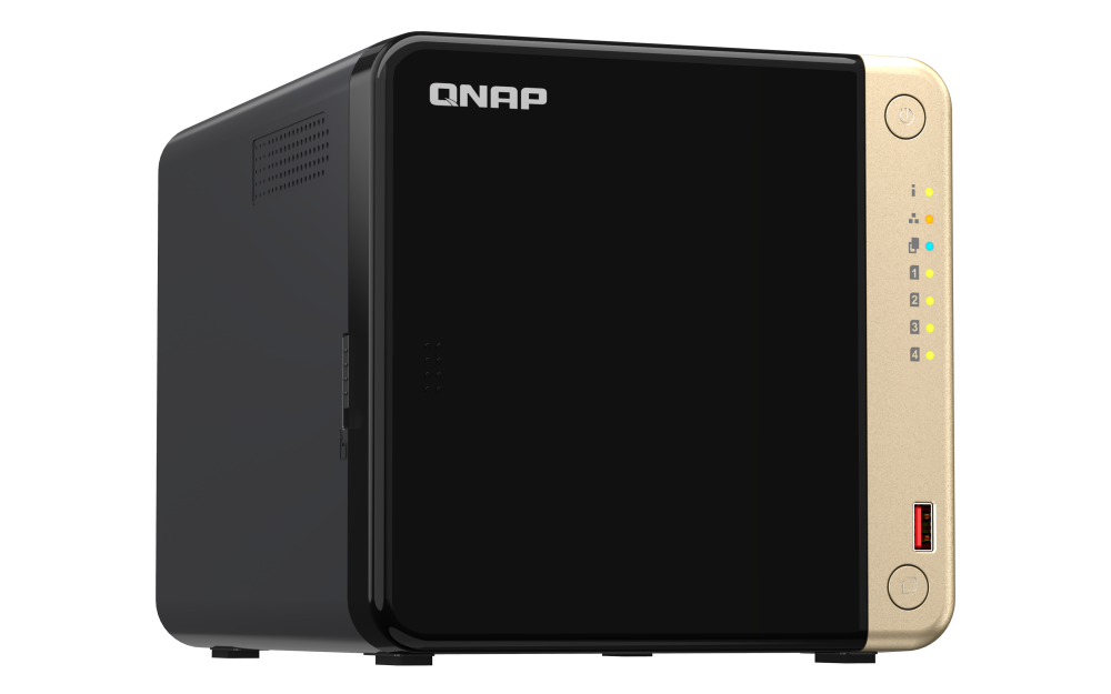 QNAP - TS-464-8G-US - QNAP TS-464 4-Bay High-Performance Desktop NAS. Intel 4C/4T Processor, burst up to 2.9GHz with 8GB DDR4 RAM