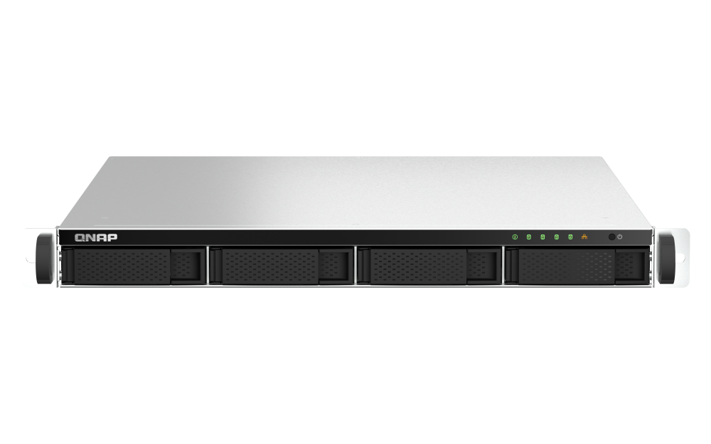 QNAP - TS-464U-RP-8G-US - QNAP 1U 4-bay NAS/iSCSI IP-SAN, Intel Celeron N5105/N5095 4C/4T (up to 2.7GHz), 8GB DDR4 RAM, 2.5GbE LAN, 4K HDMI v1.4b, PCIe Expansion Slot, Redundant PSU