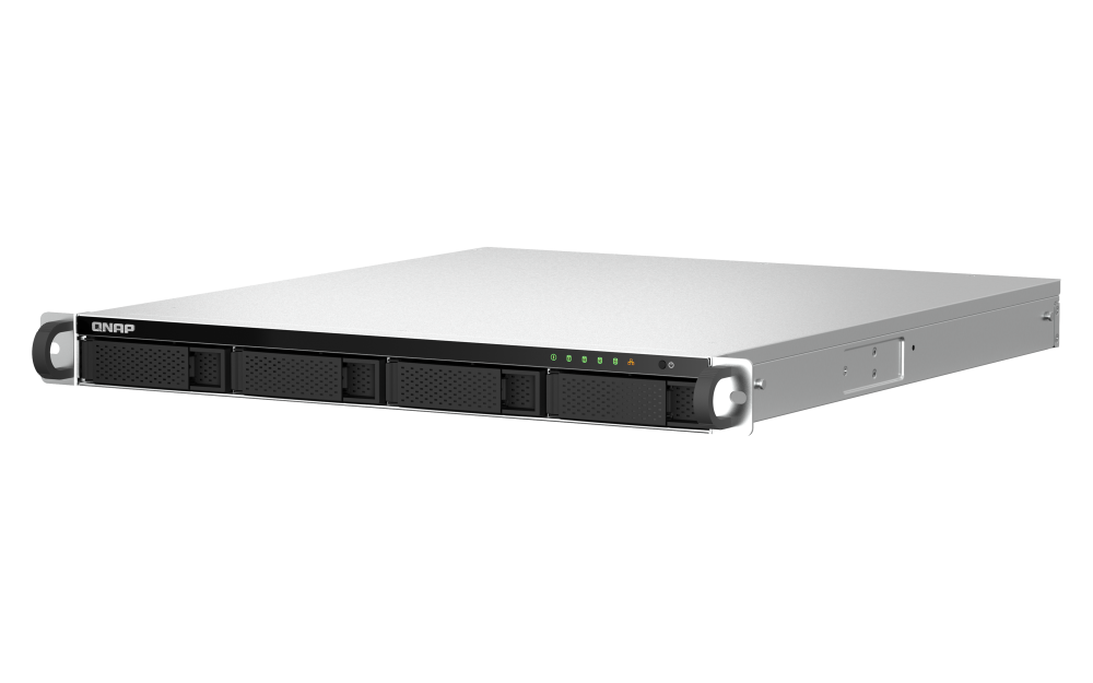 QNAP - TS-464U-RP-8G-US - QNAP 1U 4-bay NAS/iSCSI IP-SAN, Intel Celeron N5105/N5095 4C/4T (up to 2.7GHz), 8GB DDR4 RAM, 2.5GbE LAN, 4K HDMI v1.4b, PCIe Expansion Slot, Redundant PSU