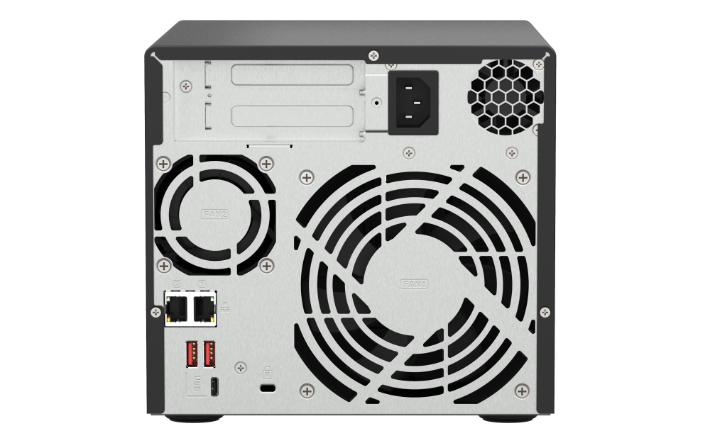 QNAP - TS-473A-8G-US - QNAP Desktop 4-bay NAS/iSCSI IP-SAN, AMD Ryzen V1000 series V1500B 4C/8T 2.2 GHz, 8GB RAM, two 2.5GbE, 10G-ready