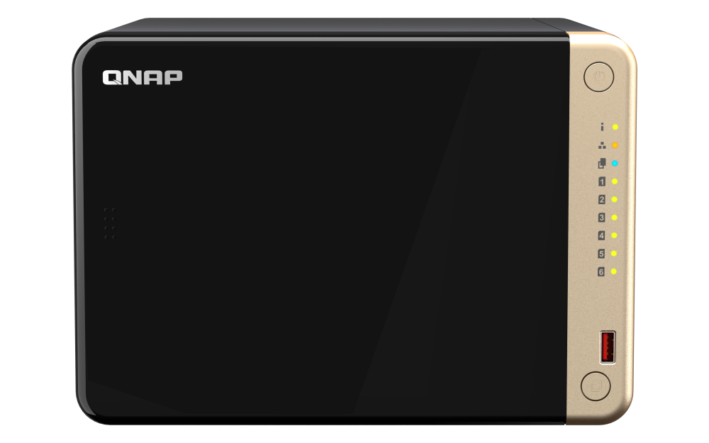 QNAP - TS-664-8G-US - QNAP TS-664 6-Bay High-Performance Desktop NAS. Intel 4C/4T Processor, burst up to 2.9GHz with 8GB DDR4 RAM