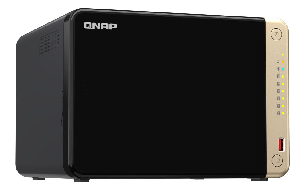 QNAP - TS-664-8G-US - QNAP TS-664 6-Bay High-Performance Desktop NAS. Intel 4C/4T Processor, burst up to 2.9GHz with 8GB DDR4 RAM