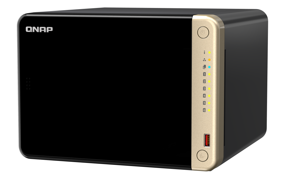 QNAP - TS-664-8G-US - QNAP TS-664 6-Bay High-Performance Desktop NAS. Intel 4C/4T Processor, burst up to 2.9GHz with 8GB DDR4 RAM