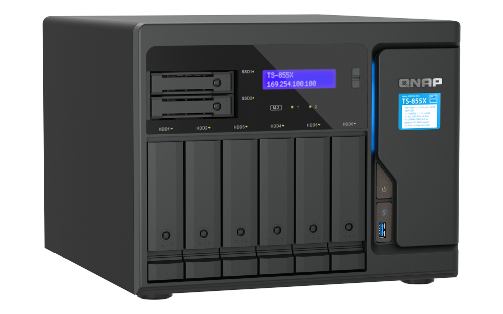 QNAP - TS-855X-8G-US - QNAP Desktop 8-Bay NAS/iSCSI IP-SAN, Intel Atom C5125 processor, 8 GB DDR4 RAM