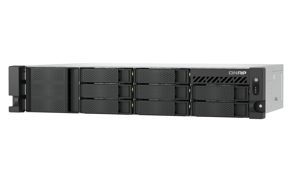 QNAP - TS-855eU-8G-US - QNAP 2U 8-Bay short depth rackmount NAS/iSCSI IP-SAN. Intel Atom C5125 8C 2.8GHz, 8GB RAM