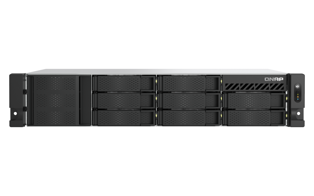 QNAP - TS-855eU-RP-8G-US - QNAP 2U 8-Bay short depth rackmount NAS/iSCSI IP-SAN. Intel Atom C5125 8C 2.8GHz, 8GB RAM