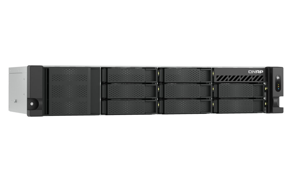 QNAP - TS-855eU-RP-8G-US - QNAP 2U 8-Bay short depth rackmount NAS/iSCSI IP-SAN. Intel Atom C5125 8C 2.8GHz, 8GB RAM