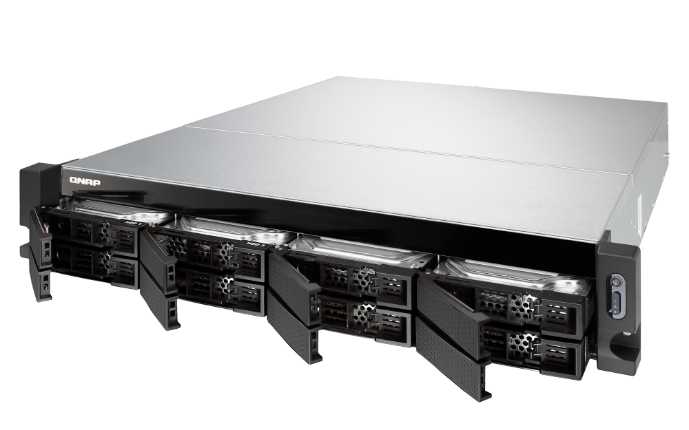 QNAP - TS-877XU-RP-3600-8G-US - QNAP 2U 8-Bay Rackmount NAS, AMD Ryzen 3600 6-core/12-thread 3.6 GHz processor, 8GB DDR4 RAM (max 64GB RAM), 8x 2.5