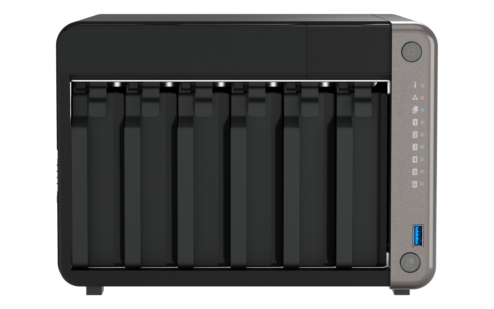 QNAP - TS-AI642-8G-US - QNAP 6-Bay desktop AI NAS, NPU 6TOPS, 4C ARM Cortex-A76 2.2GHz, 4C Cortex-A55 1.8GHz, 8GB DDR4 RAM