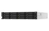 QNAP - TS-h1887XU-RP-E2334-16G-US - QNAP 18-Bay 2U Rackmount NAS, Intel Xeon E-2334 4C/8T 3.4 GHz processor (boost up to 4.8 GHz), 16 GB ECC DDR4, 2 x 2.5"/3.5" SATA 6Gbps HDD/SSD + 6 x 2.5" SATA 6Gbps, 10GBASE-T, 2.5GbE RJ45, USB 3.2 Gen2, PCIe Gen4