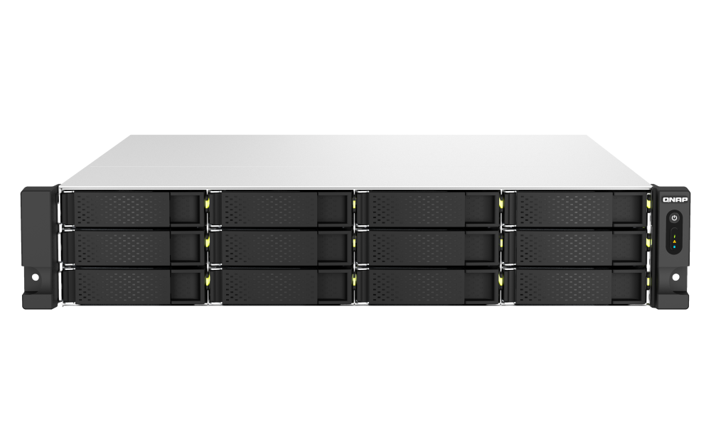 QNAP - TS-h1887XU-RP-E2334-16G-US - QNAP 18-Bay 2U Rackmount NAS, Intel Xeon E-2334 4C/8T 3.4 GHz processor (boost up to 4.8 GHz), 16 GB ECC DDR4, 2 x 2.5