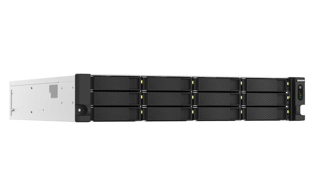QNAP - TS-h1887XU-RP-E2334-16G-US - QNAP 18-Bay 2U Rackmount NAS, Intel Xeon E-2334 4C/8T 3.4 GHz processor (boost up to 4.8 GHz), 16 GB ECC DDR4, 2 x 2.5