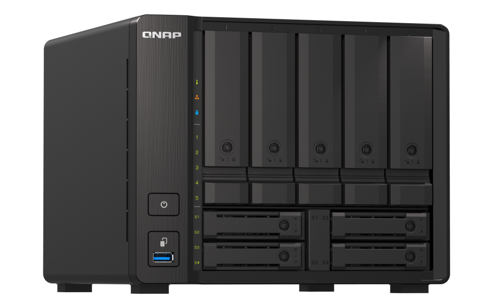 QNAP - TS-h973AX-8G-US - QNAP 9-bay Desktop NAS, AMD Ryzen V1500B 4C 8T 2.2GHz, 8GB DDR4 SODIMM