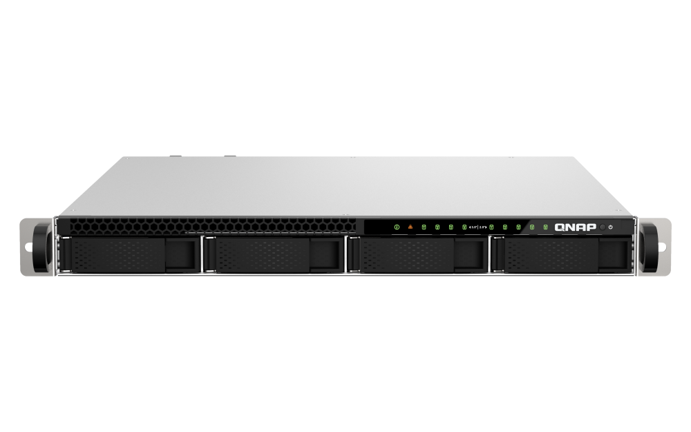 QNAP - TS-h987XU-RP-E2334-16G-US - QNAP 9-Bay 1U rackmount NAS, Intel Xeon E-2334 4C/8T 3.4 GHz processor (boost up to 4.8 GHz), 16 GB ECC DDR4, 4 x 2.5