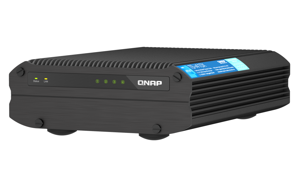 QNAP - TS-i410X-8G-US - QNAP TS-i410X 4-Bay fanless industrial NAS. Intel Atom x6425E quad-core burst up to 3.0 GHz with onboard 8GB RAM