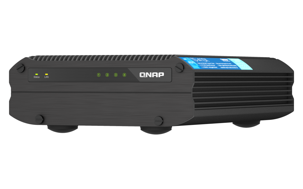 QNAP - TS-i410X-8G-US - QNAP TS-i410X 4-Bay fanless industrial NAS. Intel Atom x6425E quad-core burst up to 3.0 GHz with onboard 8GB RAM