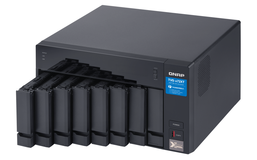 QNAP - TVS-872XT-i5-16G-US - QNAP Ultra-High Speed 8 Bay Thunderbolt 3 NAS. Intel Core i5 6-Core Processor, 16GB RAM