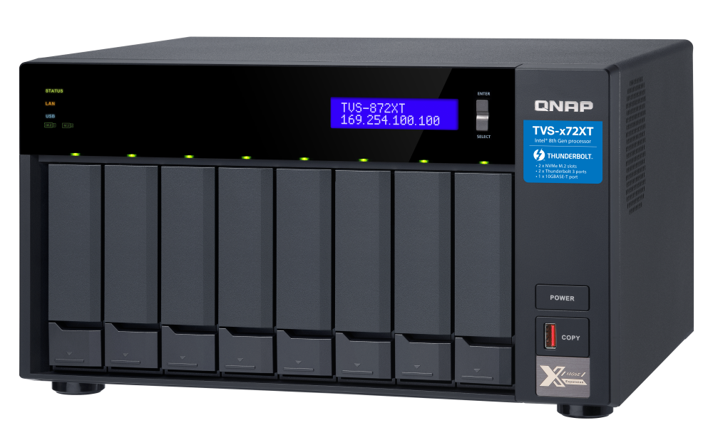 QNAP - TVS-872XT-i5-16G-US - QNAP Ultra-High Speed 8 Bay Thunderbolt 3 NAS. Intel Core i5 6-Core Processor, 16GB RAM