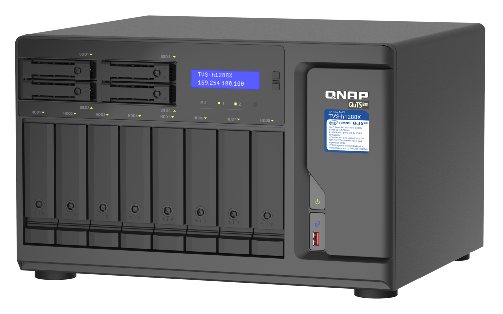 QNAP - TVS-h1288X-W1250-16G-US - QNAP 12-Bay TurboNAS (8 x 3.5