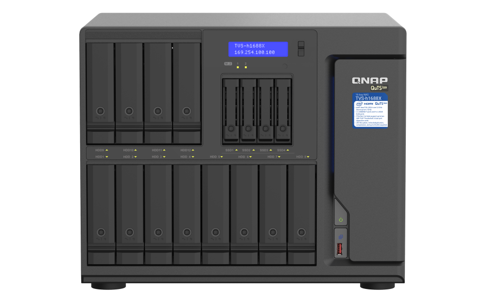 QNAP - TVS-h1688X-W1250-32G-US - QNAP - TVS-h1688X-W1250-32G-US - QNAP 16-Bay TurboNAS (12 x 3.5