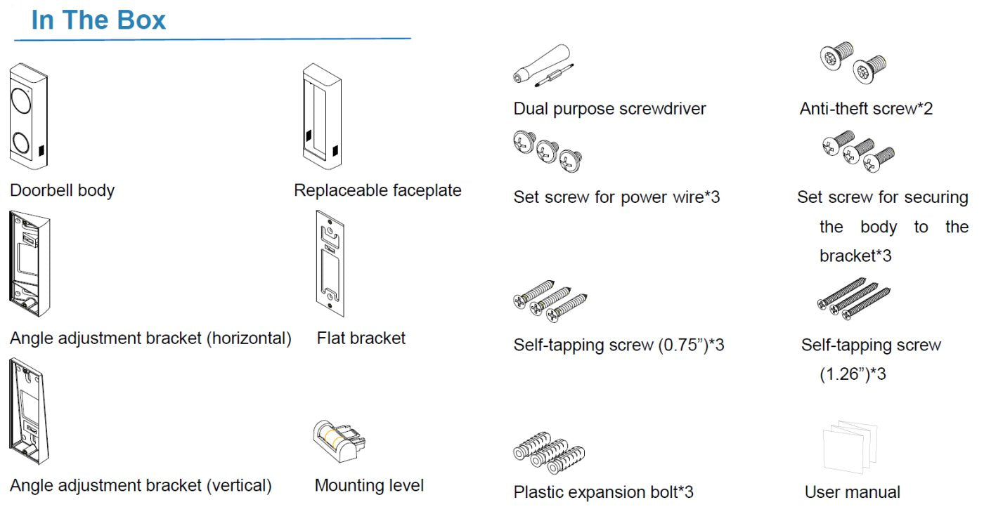 Uniview - URDB1 - UNV 2MP Video Doorbell
