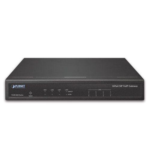 PLANET - VGW-820FS - 8-Port SIP VoIP Gateway (8*FXS): IETF SIP 2.0, T.38/T.30, STUN/Outbound Proxy