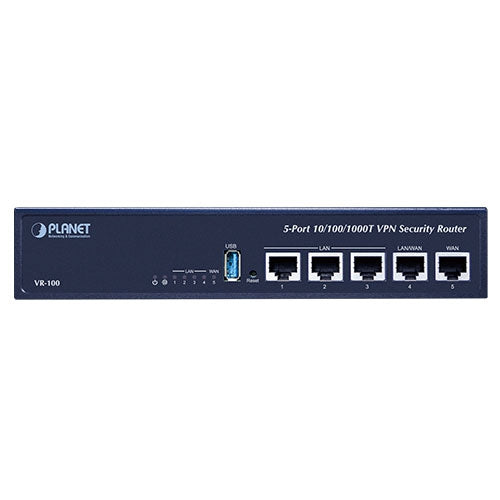 Planet - VR-100 - 5-Port 10/100/1000T VPN Security Router (Dual-WAN Failover and Load Balancing)