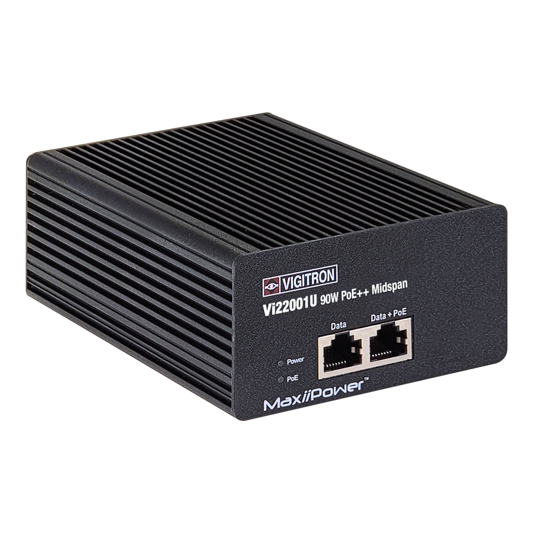 Vigitron - Vi22001U - 1- Port MaxiiPower af/at/bt 90W PoE Midspan w/ built in power supply